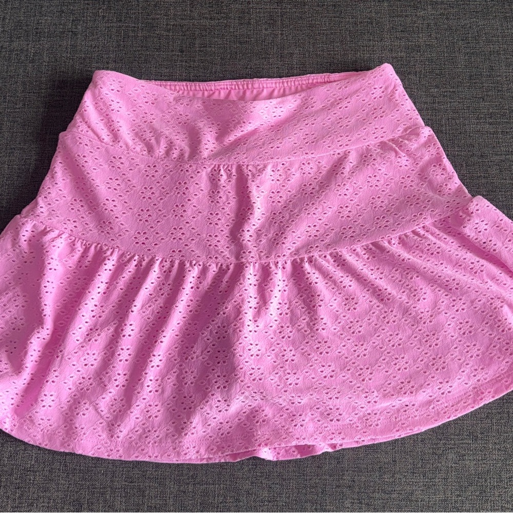 Kyodan Pink Eyelet Tiered Skater Skirt